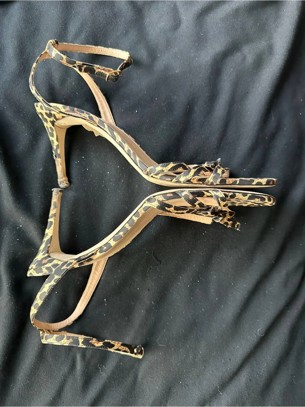 J Crew Leopard Print Ankle-Strap Sandals Women heels made in Italy size 11